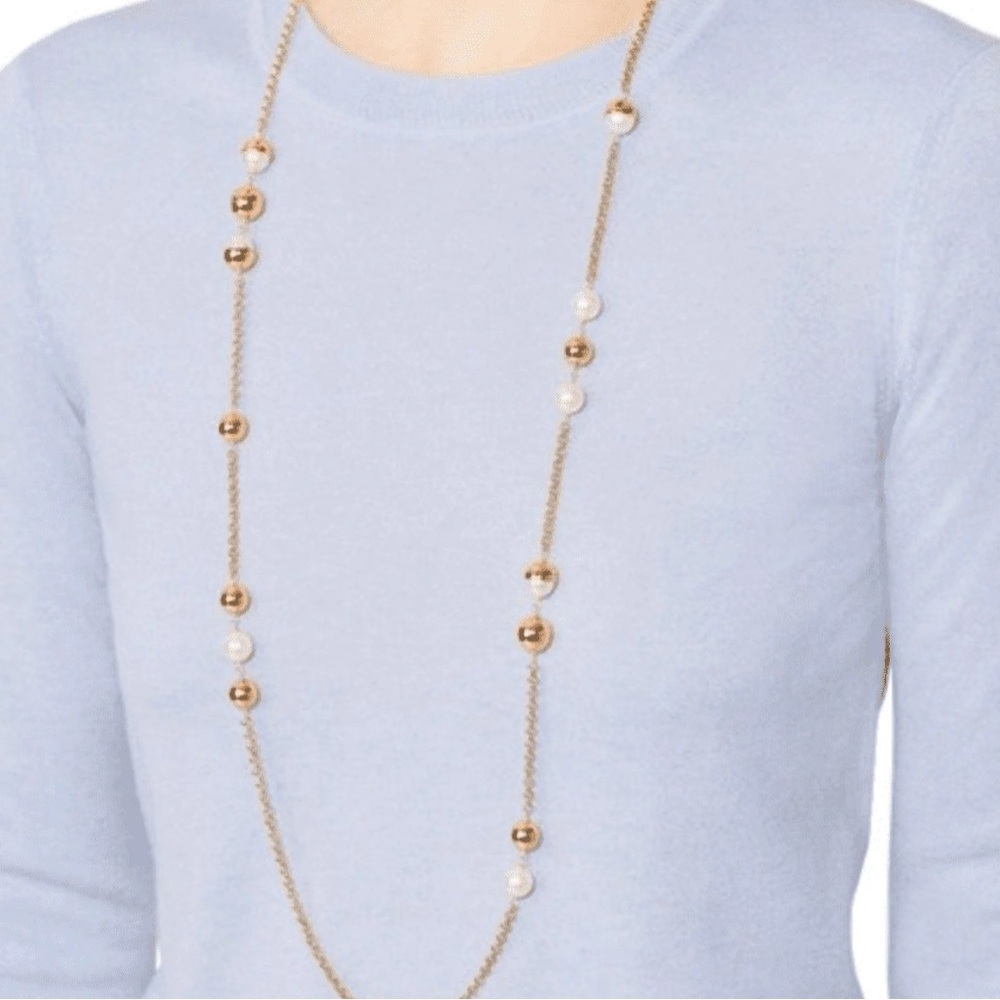 Tory Burch Pearl Logo Necklace